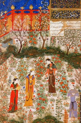 Herat, Humay e Humayun in un giardino, 1430 ca.